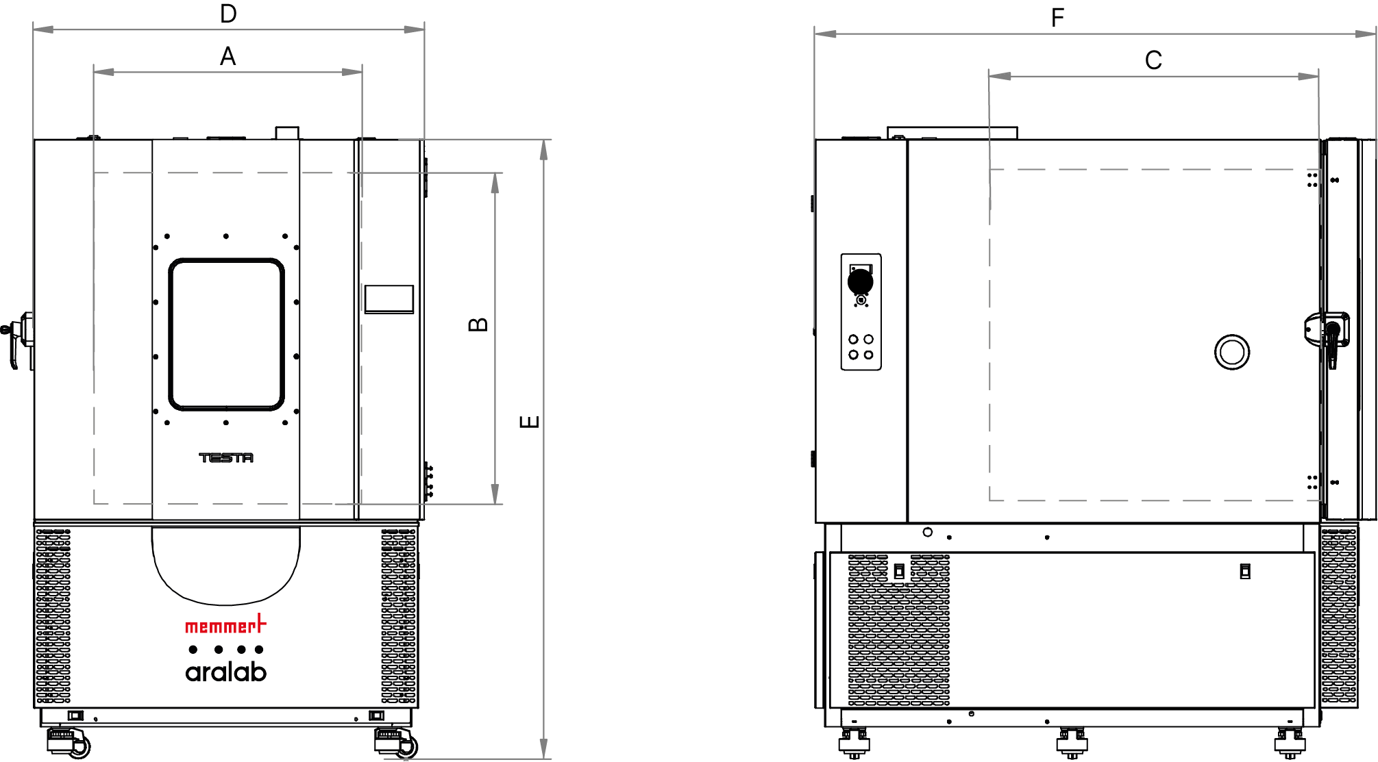 Sketch Environmental test chamber TT1000E50