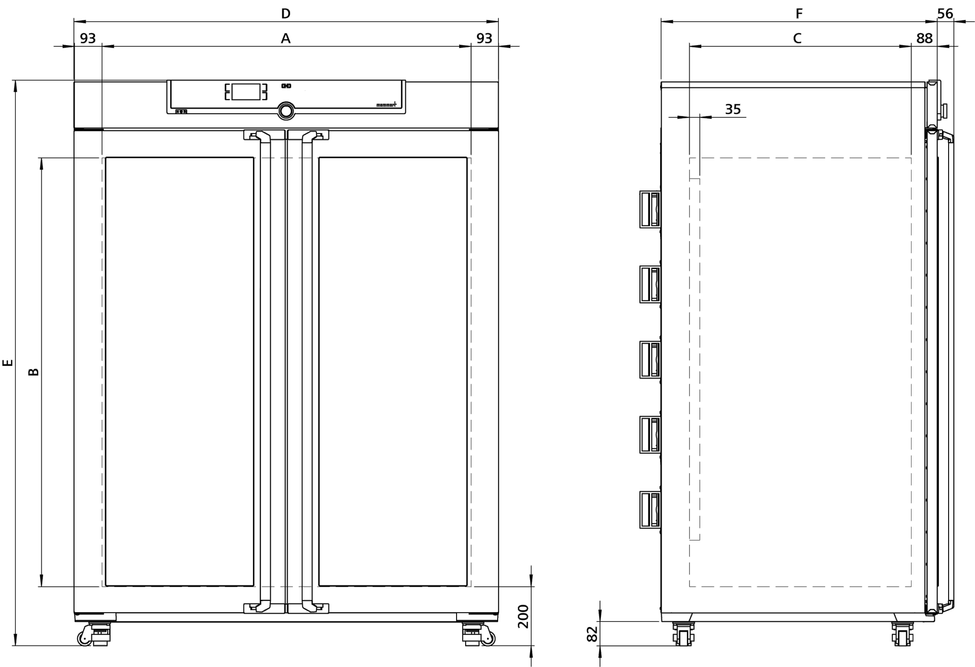 Sketch Peltier-cooled incubator IPP1400eco