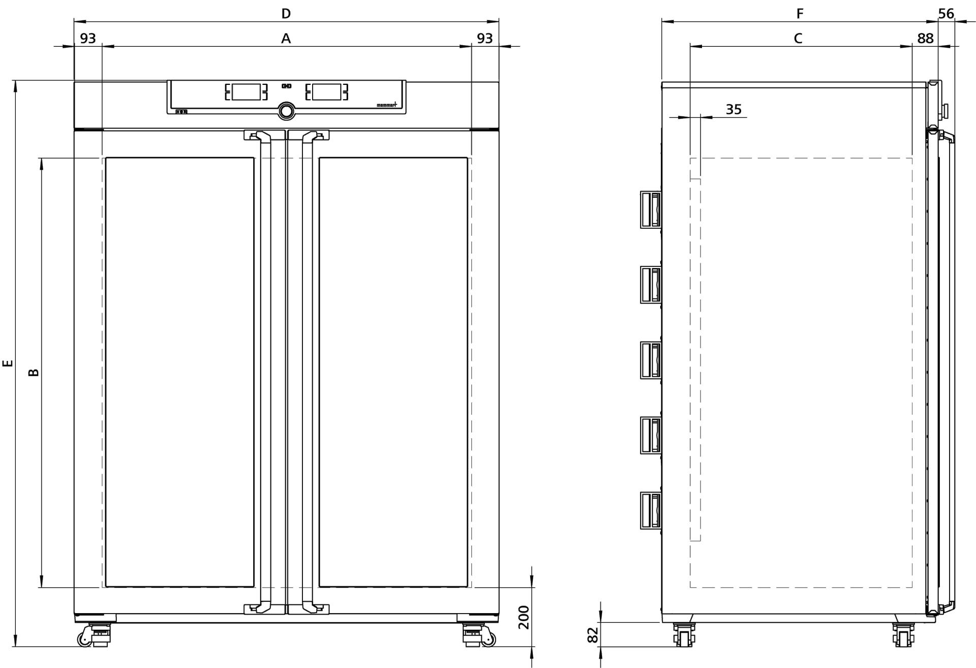 Sketch Incubadora-refrigeradora Peltier IPP1400ecoplus